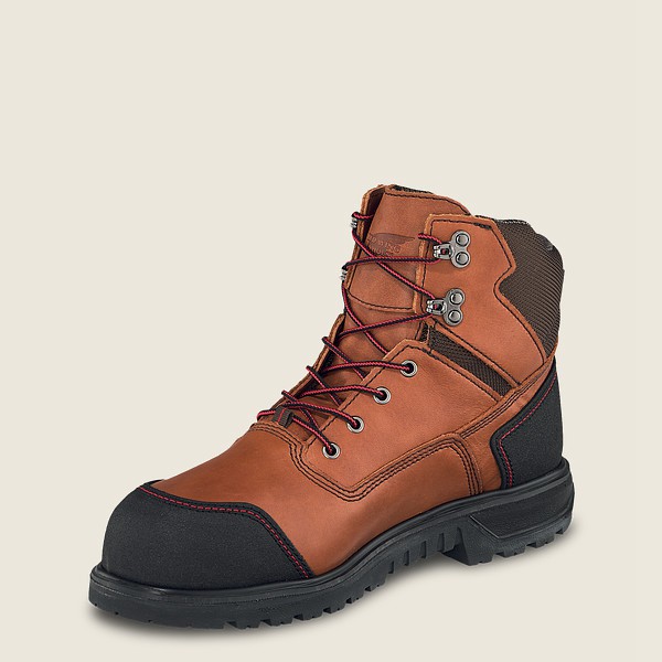 Red Wing Safety Boots Brown/Black - Mens Brnr Xp - 6-inch Waterproof Toe - 0187-JPFUB